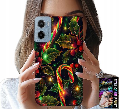 ETUI DO MOTOROLA E15 / G05 - LASKA CUKROWA, JEMIOŁA, CHOINKA + FOLIA na Arena.pl