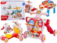 Pchacz, Chodzik 4w1 Stolik Edukacyjny Rowerek Hulajnoga Różowy