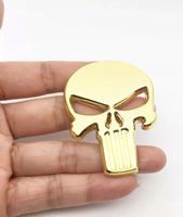 Emblemat Naklejka na Samochód Punisher Czaszka Zemsta Revenge Ozdoba Złoty