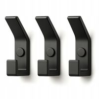 3 szt Wieszak ścienny haczyk na ubrania metalowy podwójny loft czarny