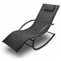 LEŻAK OGRODOWY BUJANY BUJAK BUJANKA RELAKSACYJNY Z PODUSZKĄ LEŻANKA CZARNY
