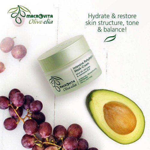MACROVITA Olive.elia naturalna maska-krem intensywnie nawilżająca z bio-oliwą i czerwonymi winogronami do wszystkich rodzajów cery 50ml na Arena.pl