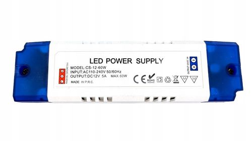 ZASILACZ 12V LED MEBLOWY 60W 5A Do Taśmy LED Transformator na Arena.pl