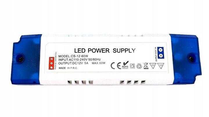 ZASILACZ 12V LED MEBLOWY 60W 5A Do Taśmy LED Transformator zdjęcie 4