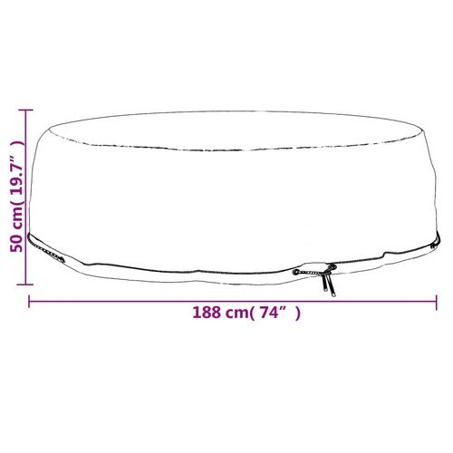 Pokrowiec na meble wypoczynkowe, 8 oczek, Ø188x50 cm, okrągły na Arena.pl