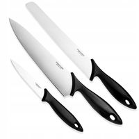 FISKARS ZESTAW KOMPLET NOŻY 3x NÓŻ SZEFA KUCHNI CHLEBA WARZYW OWOCÓW OSTRE
