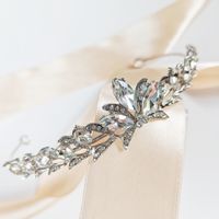 OPASKA na głowę z listkami ślub wesele boho glamur KOKONET 4-0189