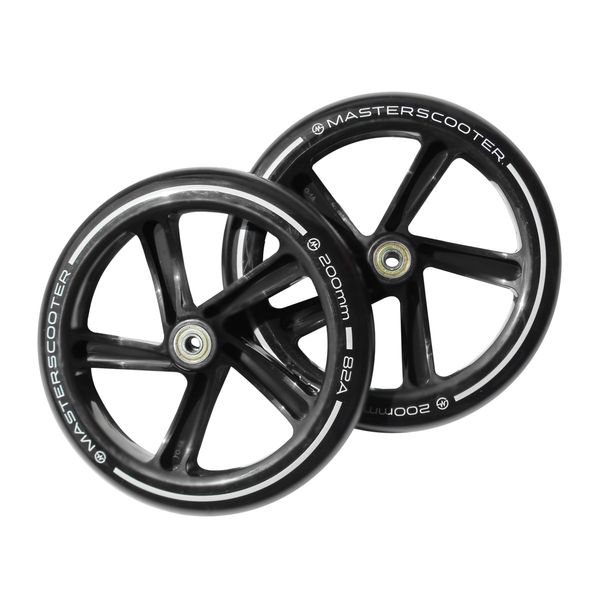 Kółka Do Hulajnogi 200 Mm Master Czarne + Łożyska zdjęcie 1