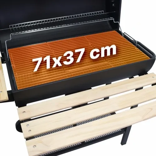 GRILL WĘGLOWY OGRODOWY 2 RUSZTY CHROMOWANE 2 PÓŁKI POPIELNIK TERMOMETR STAL na Arena.pl