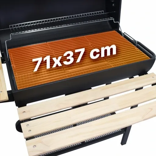 GRILL WĘGLOWY OGRODOWY 2 RUSZTY CHROMOWANE 2 PÓŁKI POPIELNIK TERMOMETR STAL zdjęcie 2