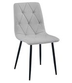 Krzesło tapicerowane LIBRA jasnoszare eleganckie do kuchni jadalni