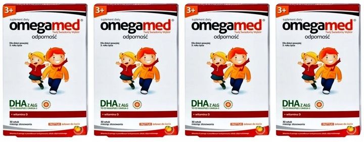 Omegamed Odporność 3+ DHA Witamina D 30 pastylek zdjęcie 1