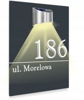 antracyt TABLICZKA podświetlana ADRESOWA numer dibond nierdzewna 30x20 cm