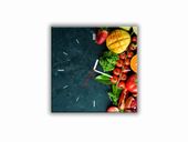 ZEGAR SZKLANY KWADRATOWY - Owoce i warzywa