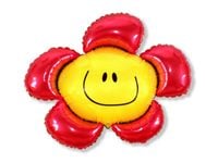 Balon foliowy „Kwiatek”, czerwony, 24 cale [balon z helem]