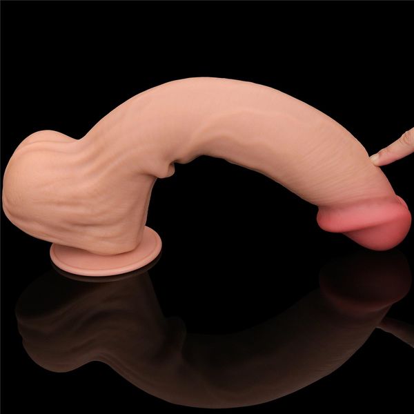 14'' King Sized Sliding Skin Dual Layer Dong zdjęcie 12