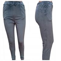 Spodnie Dresowe Damskie Sportowe Welurowe ELASTYCZNE roz.M SZARE