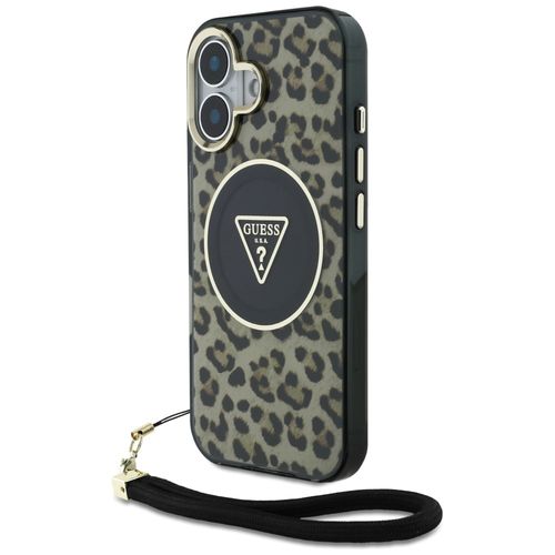 Etui Guess HC IML Leopard Triangle Cord  Strap do iPhone 16 MagSafe brązowy na Arena.pl