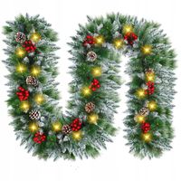 Girlanda Świąteczna Choinkowa OŚNIEŻONA Jarzębina + SZYSZKI 300cm + 100 LED