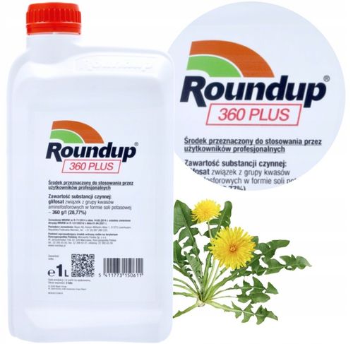 Roundup 360 SL PLUS 1L BAYER RANDAP glifosat, na wszystkie chwasty, na Arena.pl