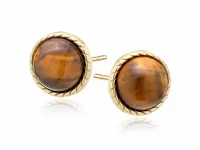 OKRĄGŁE POZŁACANE SREBRNE KOLCZYKI WKRĘTKI KÓŁKA KÓŁECZKA TYGRYSIE OKO