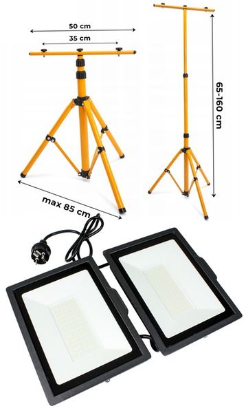 Halogen Naświetlacz LED 2x 100W + Statyw Budowlany zdjęcie 7