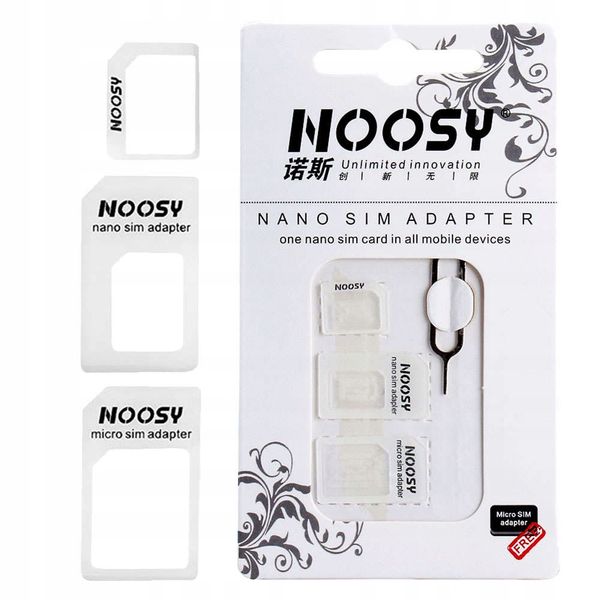 Adaptery Noosy Adapter Karta Sim Microsim Nanosim zdjęcie 1
