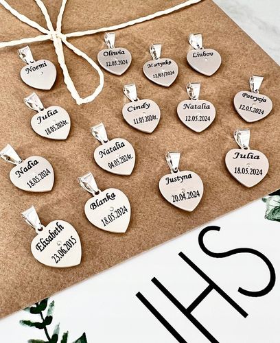 Srebrny łańcuszek i medalik komunijny z grawerem Matka Boska 45 cm prezent na Arena.pl