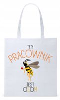 Dla Pracownika Prezent Torba Biała Eco Shopper Z Nadrukiem Ze Zdjęciem