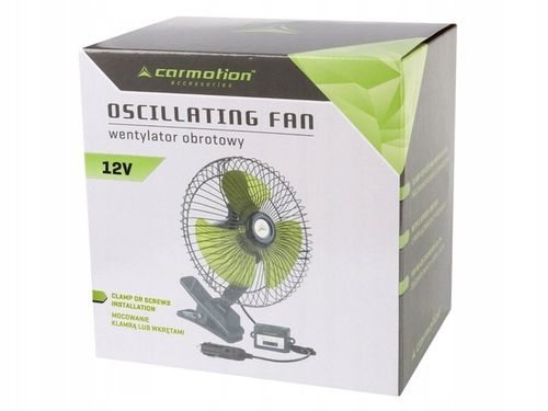DUŻY WIATRAK WENTYLATOR SAMOCHODOWY OBROTOWY 12V na Arena.pl