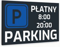 Tabliczka znak informacyjny 30x20 Antracyt PŁATNY PARKING Nierdzewna