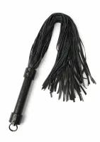 hidden desire genuine leather whip 75cm - skorzany bat z metalowym uchwytem