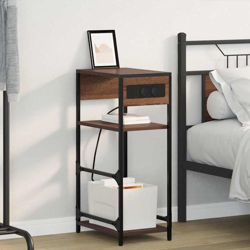 Szafka Nocna z szufladą Brązowy dąb 40 x 27 x 76 cm na Arena.pl