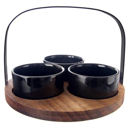 Miseczki na przekąski ceramiczne BLACK 130 ml 4 el. na Arena.pl