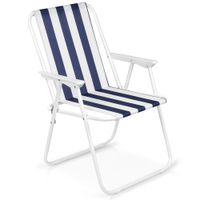 Krzesło Turystyczne Składane Plażowe Ogrodowe Balkonowe Wędkarskie w Paski