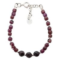 Bransoletka - Granat, Hematyt i srebro