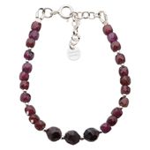 Bransoletka - Granat, Hematyt i srebro