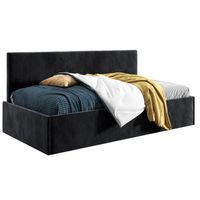 Łóżko młodzieżowe Tapczan 120x200 Comfort Bari Czarny + POJEMNIK