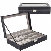 PUDEŁKO ETUI NA ZEGARKI I OKULARY SZKATUŁKA ORGANIZER EKSPOZYTOR NA