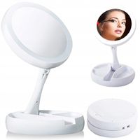 Lusterko do makijażu Podświetlane LED Powiększające 10X + 1X - DWUSTRONNE