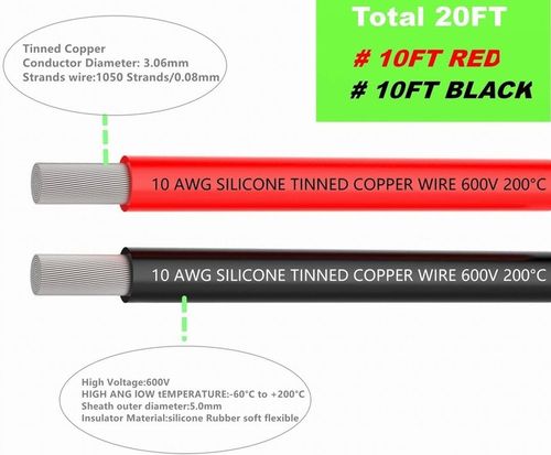 Kabel silikonowy 10AWG przewód elektryczny 5 Mt na Arena.pl