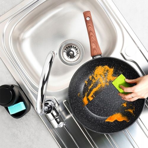 Wok GRANITOWY patelnia głęboka do smażenia duszenia dań azjatyckich 28 cm na Arena.pl