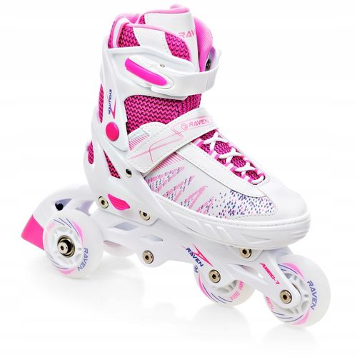 Rolki Wrotki Łyżwy 4w1 Regulowane RAVEN Grace 31-35 LED na Arena.pl