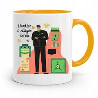 Dla Bankiera Kubek Żółty Na Prezent Na Urodziny Z Nadrukiem Ze Zdjęciem