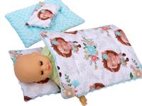 Pościel dla lalki - minky i bawełna pościele BOBO Jeż w ogródku