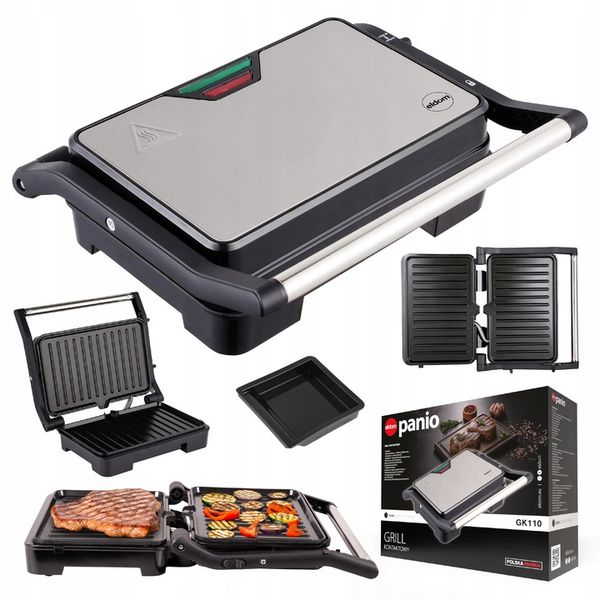 Grill elektryczny opiekacz do kanapek pannini rozkładany GK110 Eldom zdjęcie 1