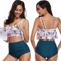 STRÓJ KĄPIELOWY WIELOKOLOROWY Z FALBANKĄ L