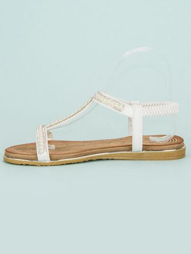 BIAŁE SANDAŁY PŁASKIE Rozmiar - 36 na Arena.pl