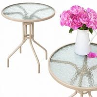 stolik ogrodowy na balkon taras 60cm stół szklany balkonowy okrągły metal
