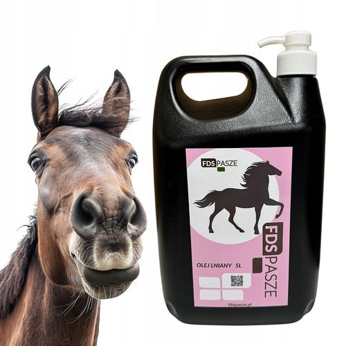 Olej Lniany dla Koni 5 litrów Naturalny Nierafinowany Tłoczony na Zimno FDS na Arena.pl